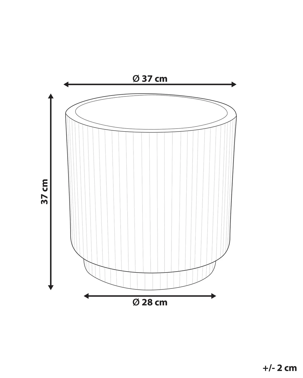 Kukkaruukku DARIA 37 cm Luonnonvalkoinen_871739