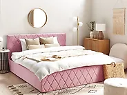 Ottoman Bed ROCHEFORT Velvet Pink 180 x 200 cm (EU Super King)_1187223