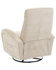Rocking Recliner Chair DANAE Swivel Chenille Light Beige_1095596