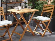 Bistro Set with Cushions Folding FIJI Acacia Wood Mint Green_764358