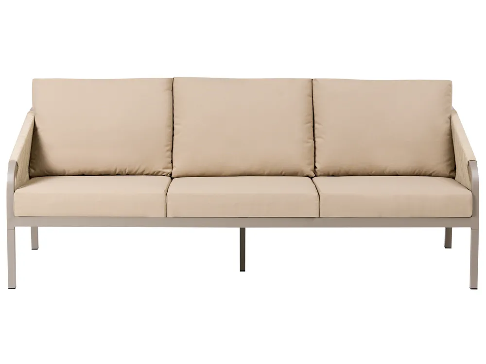 Trädgårdssoffgrupp med bord 5-sits MURATO Metall Beige_1023488