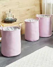 Set of 3 Baskets ARCHA Cotton Pink_849693