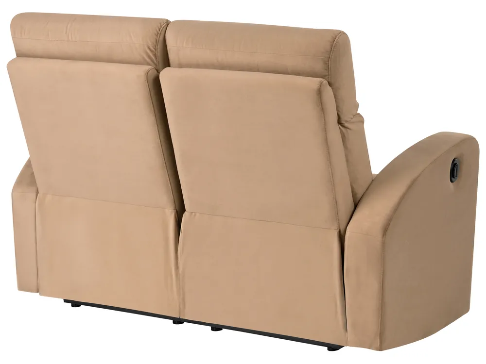 Elektrisk reclinersoffa 2-sits VERDAL Sammet Ljusbrun_1081358