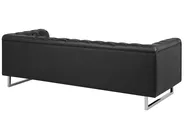 Soffa 3-sits VISSLAND Konstläder Svart_741118
