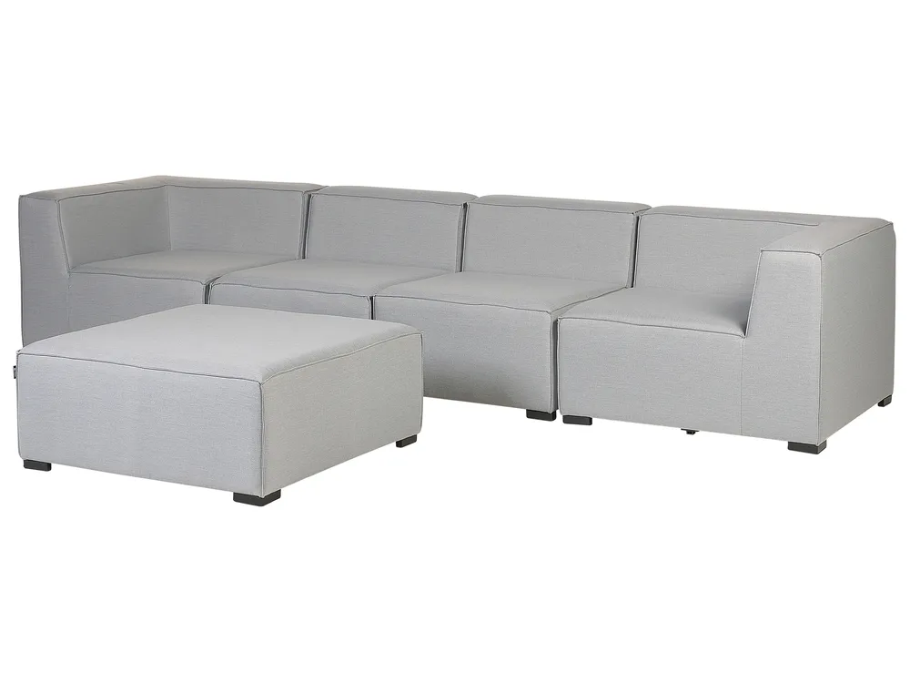 Garden Sofa with Ottoman 4 Seater AREZZO Modular Light Grey_867486