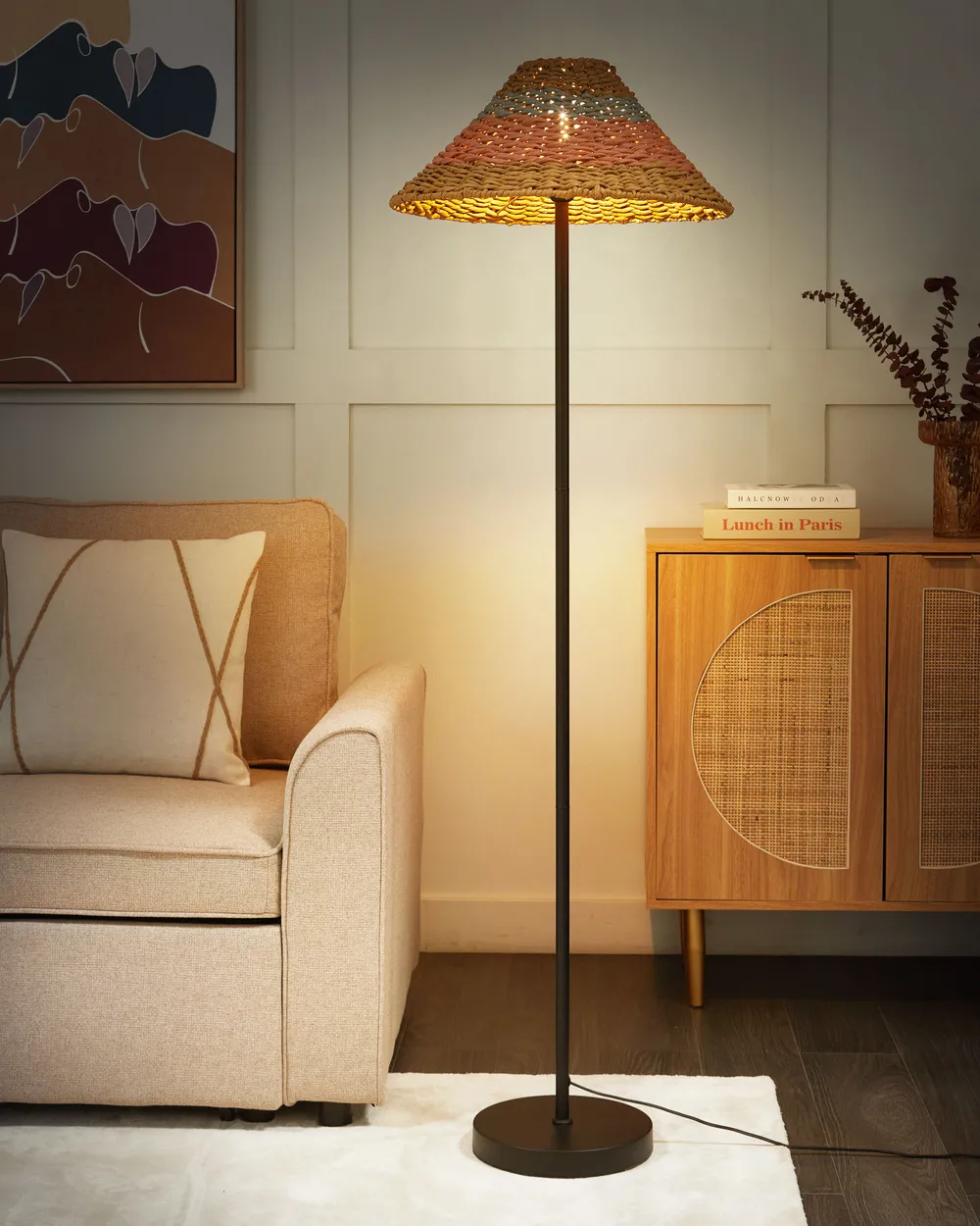 Floor Lamp KYOGA Paper Rope Beige