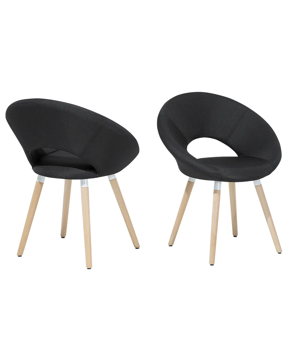 Set of 2 Dining Chairs ROSLYN Fabric Black_696273