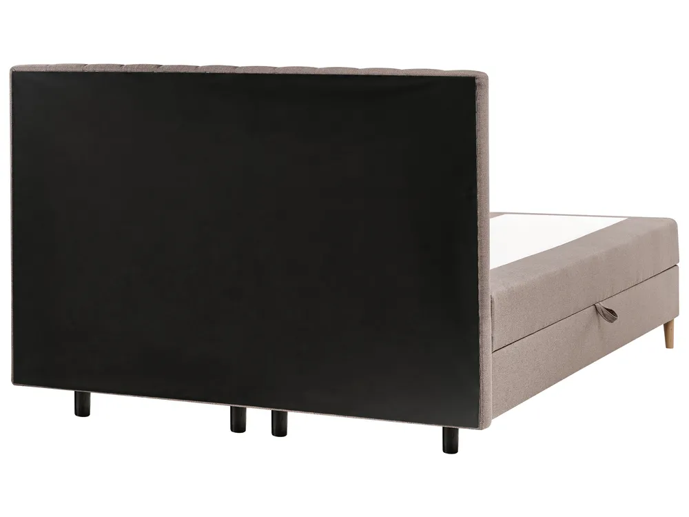 Divan Bed with Storage OFFICER Fabric Taupe 180 x 200 cm (EU Super King)_1016327