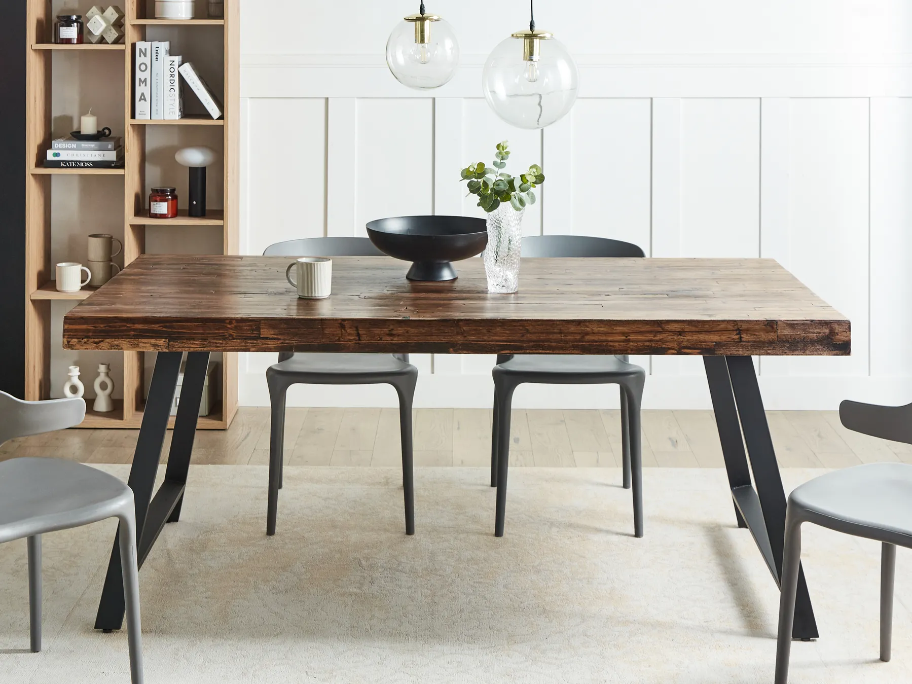 Dining Table WARTON Dark Brown 180 cm 90 cm Pine Wood_961080