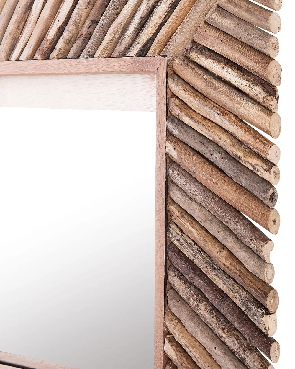 Wall Mirror KANAB 60 cm 60 cm Teak Wood Brown_759136