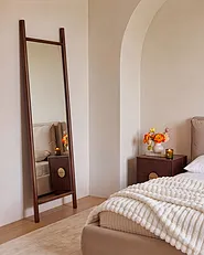 Wall Mirror BELLEAU 52 cm 190 cm Dark Brown_1144393