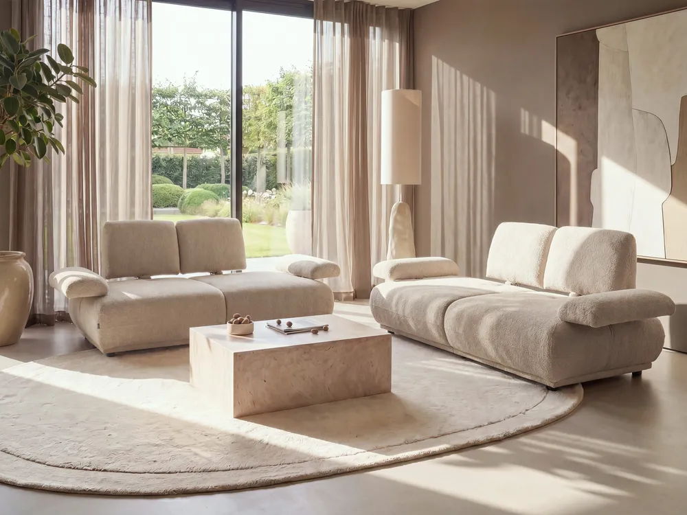Sofa 2 Seater NACKA Boucle Beige_1056873