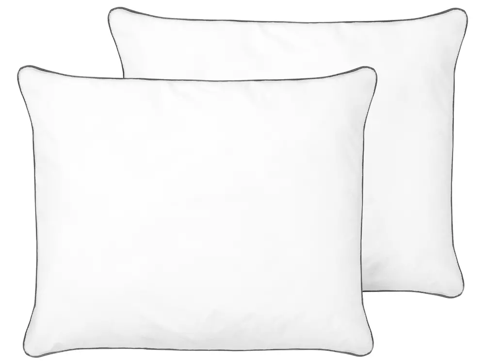 Set of 2 Bed Pillows PELISTER High 50 x 60 cm Microfibre White