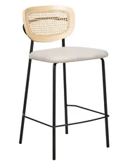 Set of 2 Bar Chairs MAYETTA Rattan Light Beige_885357