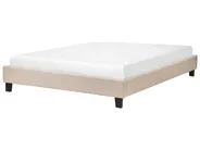 Bed without Headboard Fabric ROANNE 140 x 200 cm (EU Double) Beige_721516