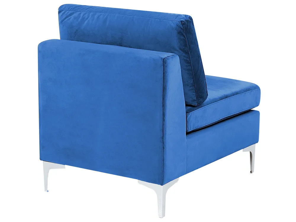 Modular Corner Sofa 6 Seater EVJA with Ottoman Velvet Navy Blue Left Hand_859805