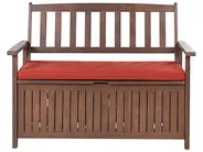Garden Bench with Cushion SOVANA 120 cm with Storage Acacia Wood Red_882954