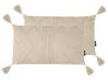 Sett med 2 pynteputer CAESIA 30 x 50 cm Bomull Lys beige Ensfarget