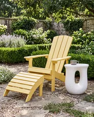 Garden Chair ADIRONDACK with Footstool Yellow_809663