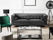 Soffa 3-sits AVALDSENES Sammet Mörkgrå_1176823