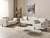 Living Room Set 6 Seater NURMO Fabric Light Beige
