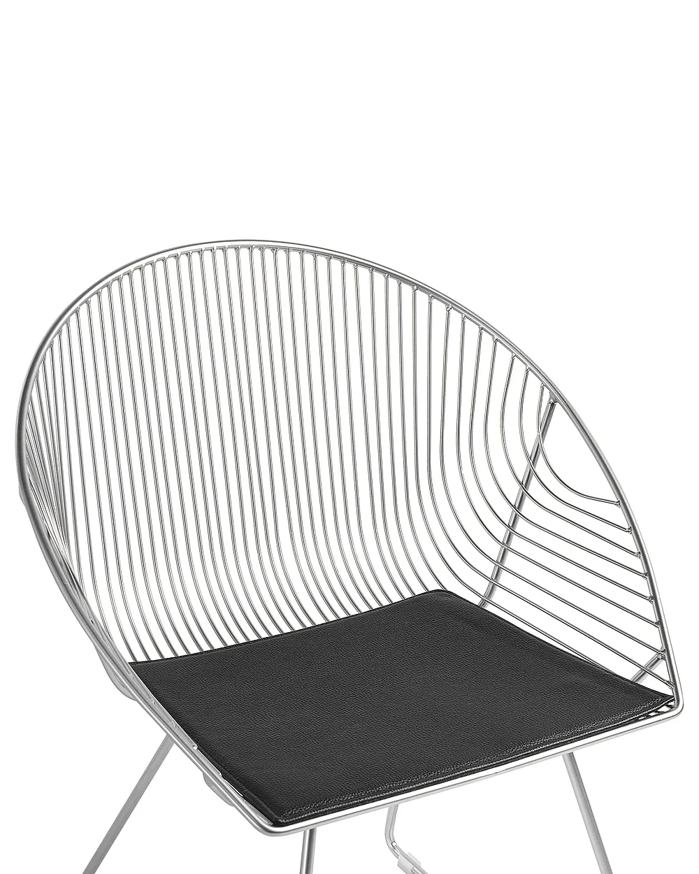 Set of 2 Dining Chairs AURORA Metal Silver_702515