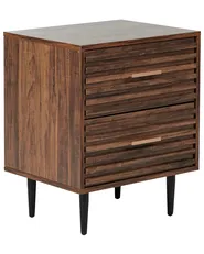 2 Drawer Bedside Table KEITH Dark Brown_946571