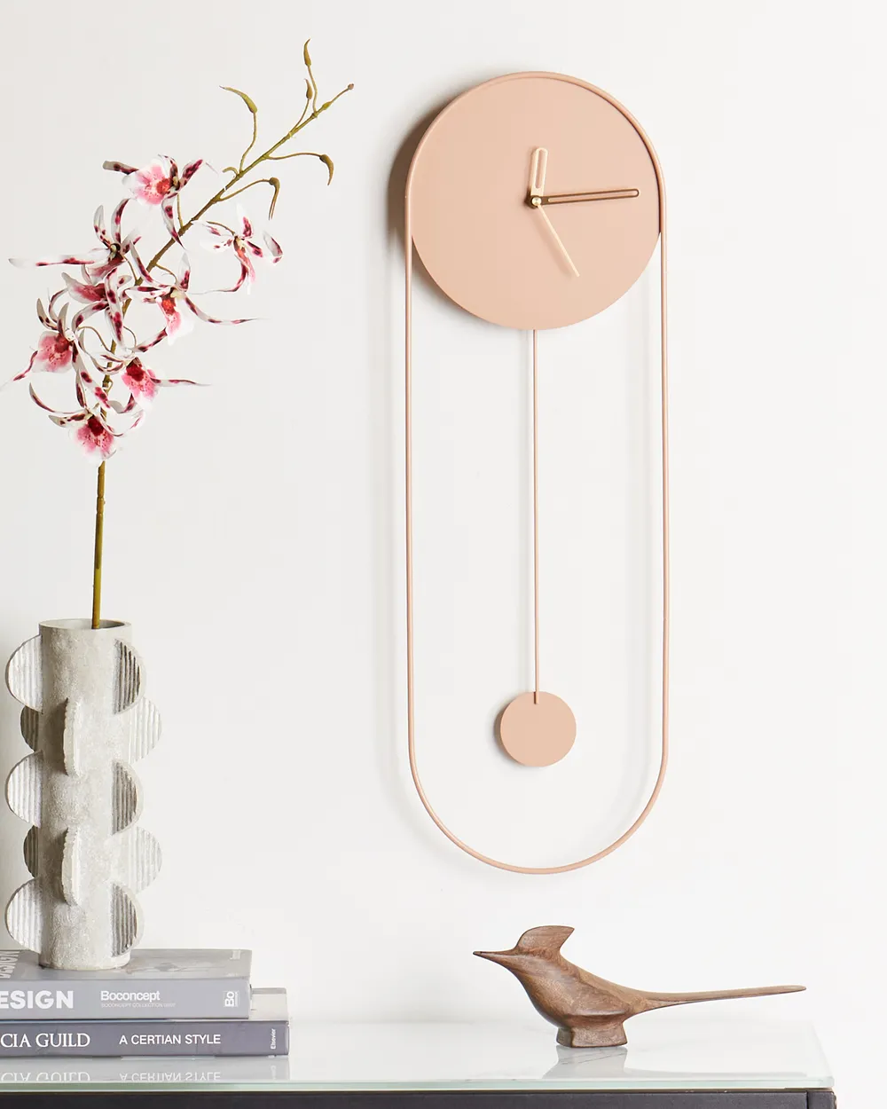 Wall Clock SALVAN 20 cm Metal Peach Pink