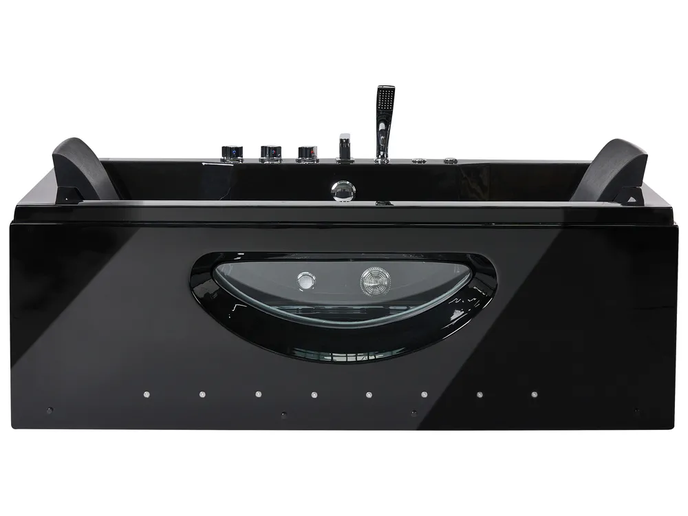Corner Hot Tub with LED HAWES 1800 x 900 mm Black_1033656