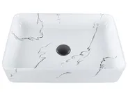 Pesuallas tason päälle HOPI 51 x 34 cm Keramiikka Valkoinen marmorikuvio_922231
