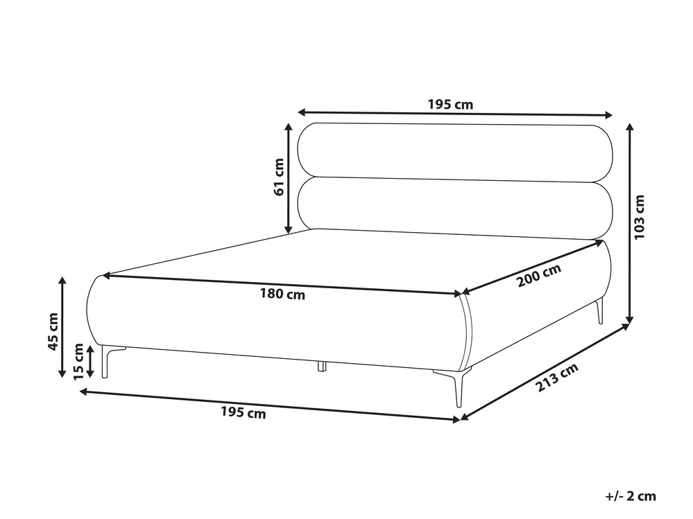 Bed Velvet LESSAY 180 x 200 cm (EU Super King) Taupe_982181