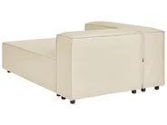 Modular Corner Sofa 3 Seater APRICA with Ottoman Faux Linen Beige Right Hand_856907