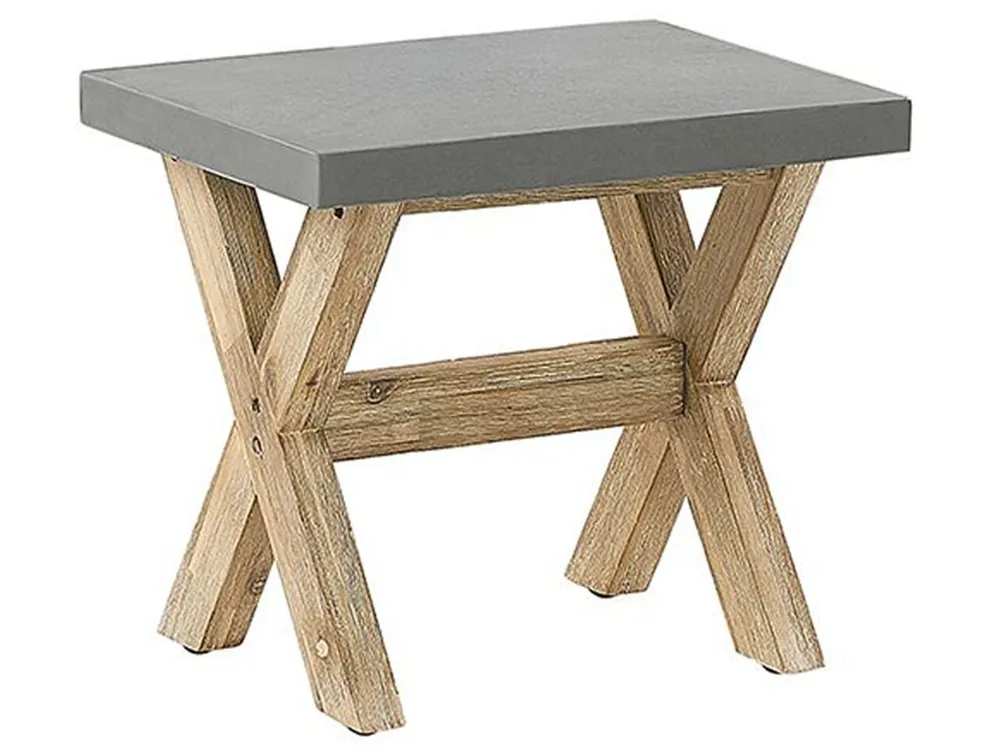 Garden Dining Set with Stools 4 Seater OLBIA Concrete Grey_806423