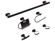 6-Piece Bathroom Hardware Set TOCOPILLA with Towel Bars and Hooks Black_989768