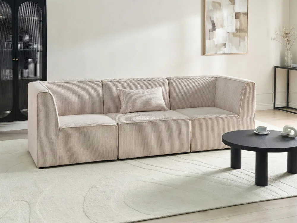 Modular Sofa 3 Seater LEMVIG Corduroy Beige