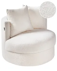 Swivel Armchair DALBY Boucle White_958787