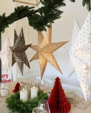 Set of 4 Hanging Decorations LED TRISUL 60 cm Star Multicolour_1036101