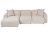 Modular Corner Sofa 3 Seater HEDE Fabric Light Beige Right Hand