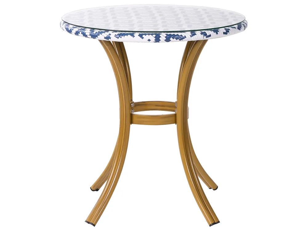 Garden Dining Set 4 Seater RIFREDDO PE Rattan Blue_798874