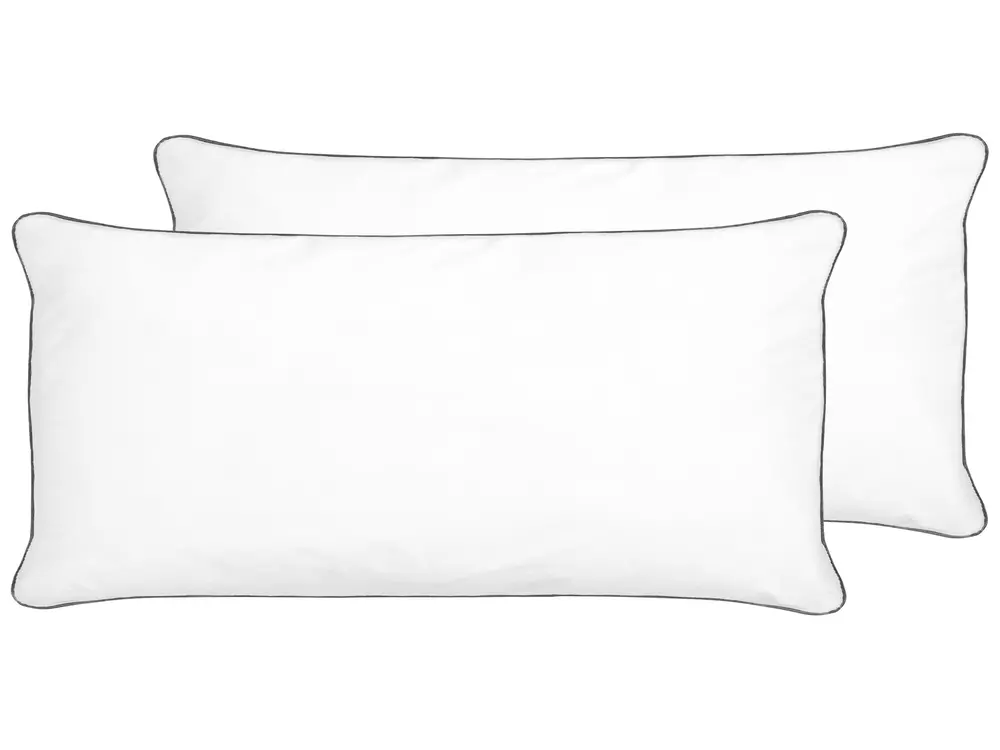 Set of 2 Bed Pillows PELISTER Low 40 x 80 cm Microfibre White