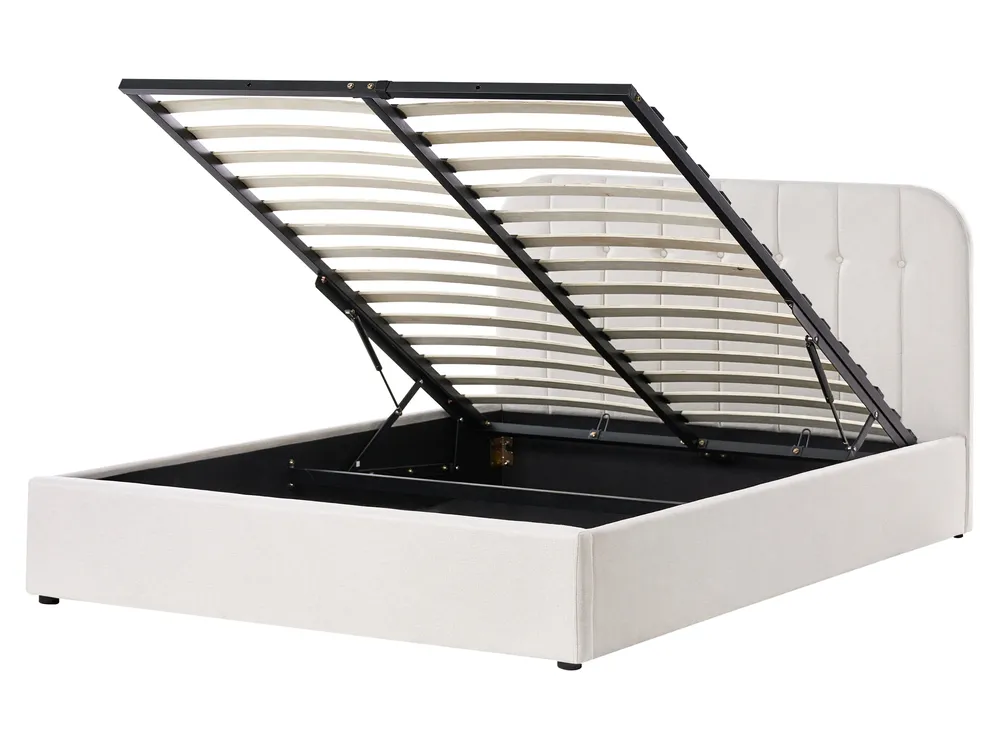 Fabric Ottoman Bed Off-White CHALLANS Various Sizes