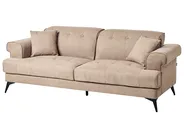 Living Room Set 5 Seater SKIVE Fabric Light Brown_947500