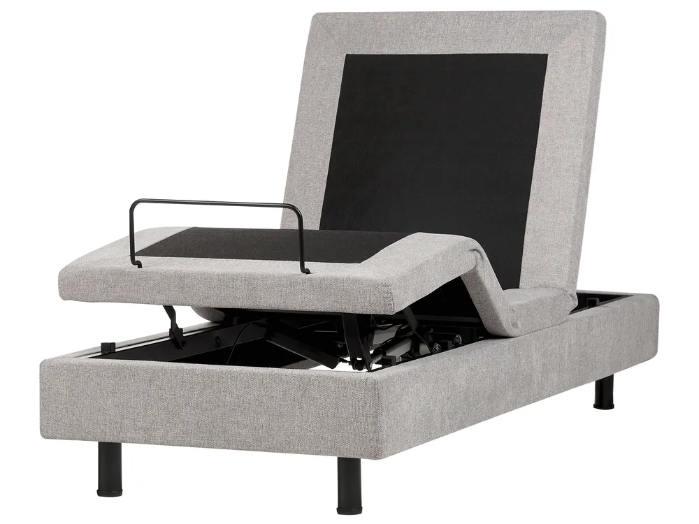 Adjustable Bed without Headboard Fabric DUKE II 80 x 200 cm (EU Small Single) Light Grey_952109