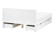 Bed with 4 Drawers SABRAN Pine Wood White 140 x 200 cm (EU Double)_1061273