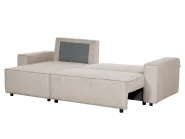 Corner Sofa Bed 3 Seater ABACKA Corduroy Beige Right Hand_896777