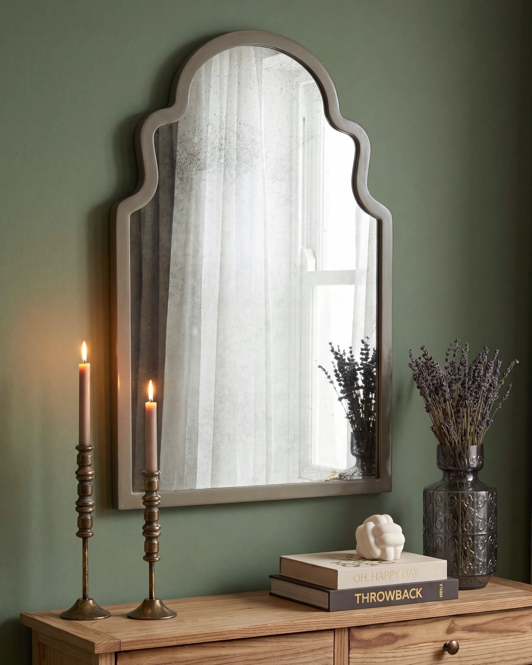 Väggspegel TILLAC 60 cm 90 cm Kejsarträ Taupe_1099861