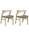 Set med 2 matstolar MAROA Trä Svart/ Vit