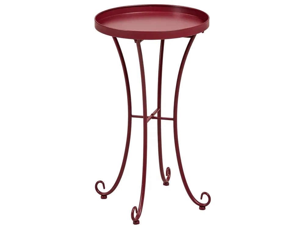 Bistro Set CAVINIA Metal Burgundy_1016338