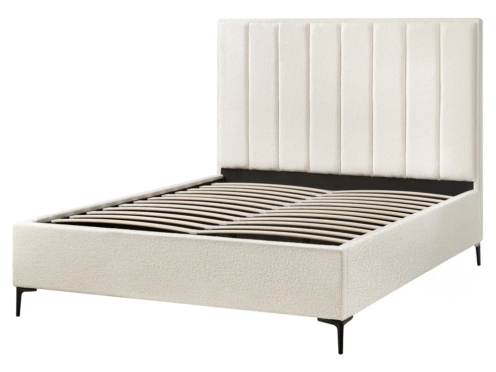 Bedroom Set SEZANNE Boucle Off-White 160 x 200 cm (EU King Size)_939787