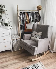 Rocking Chair TRONDHEIM Fabric Light Grey_877810